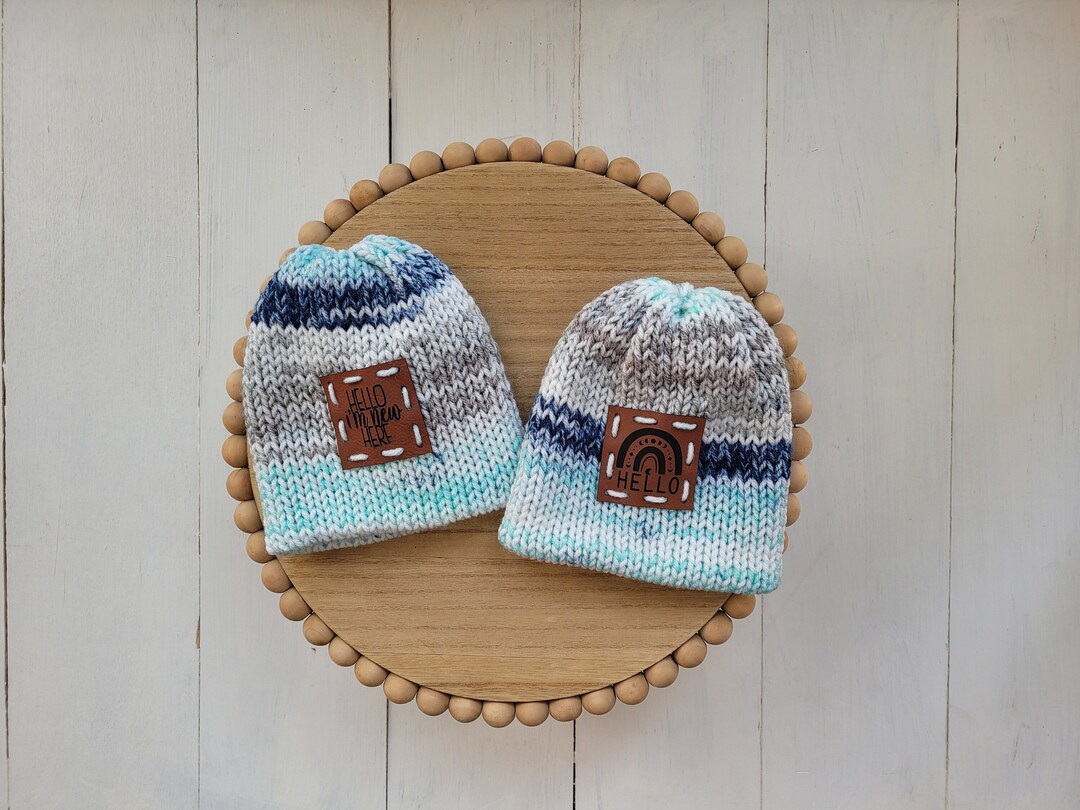 Hello I'm New Here Hat, Hello Hat, Boy Winter Baby Hat, Baby Hat, Hello