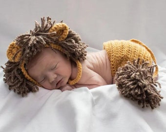 Newborn Lion Outfit, Newborn Picture Outfit, Lion Baby Costume, King of the Jungle, Leo the Lion