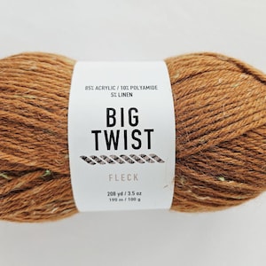 DESTASH - 1 Full NEW skein of Big Twist Fleck Color Caramel Cookie