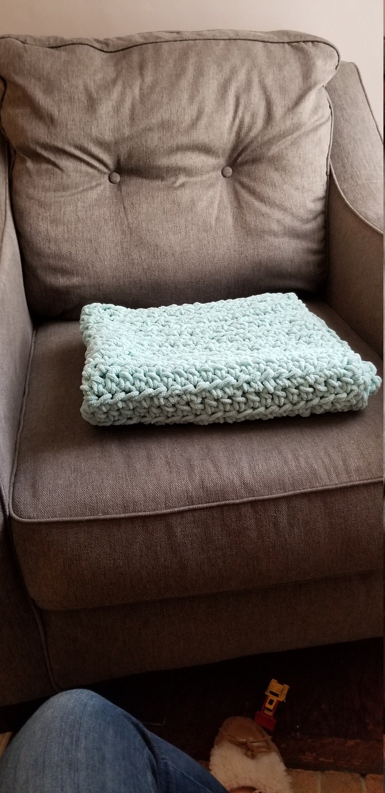 Mint Color Lap Blanket Baby Gift Nursery Decor Baby Blanket Crochet Blanket Baby Shower Ready to Ship Chunky Blanket