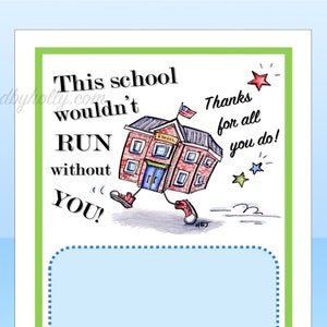 School Staff Printable Card // Gift // Teacher Appreciation Week // Thank You Card // Instant Download image 1