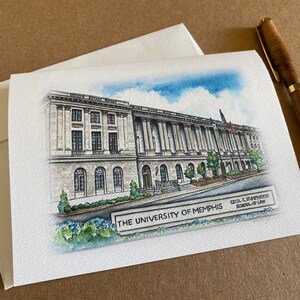 Memphis Law School Note Cards // U of M LAW Stationery // Blank Thank You Notes // Memphis Tennessee Note Card Set image 1