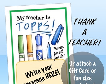 Printable Teacher Appreciation Card // Teacher Appreciation Week // Instant Download // Thank you Teacher // Teacher Gift