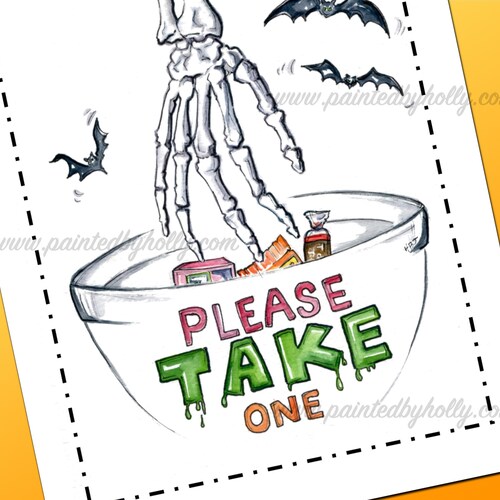 Printable Sign for Halloween Candy Bowl Trick or Treater - Etsy