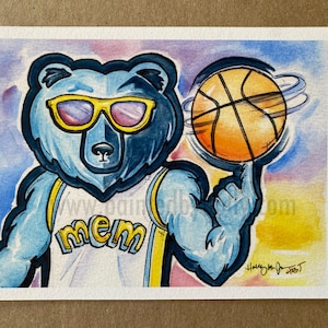 Memphis Grizzlies inspired Painting // Basketball Art Memphis, TN