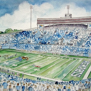 University of Memphis Tigers Football Art Print // Liberty Bowl Stadium Watercolor Painting // Graduation Gift // Memphis Tigers Fan Gift