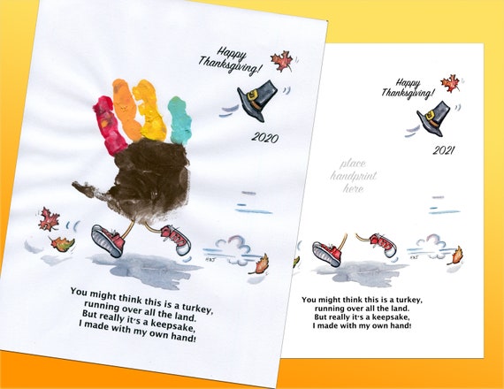 Turkey Handprint Art Digital Download // DIY Thanksgiving