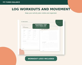 12 Week Fitness Planner, Printable Weight Loss Journal, Workout and Meal Planner PDF
