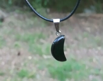 Crescent shaped stone necklace