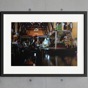 Vietnam Market Print, Indoor Market Photography, Stainless Steel Counter Wall Art, Asia Food Hall Decor, Digital Download, Market Art