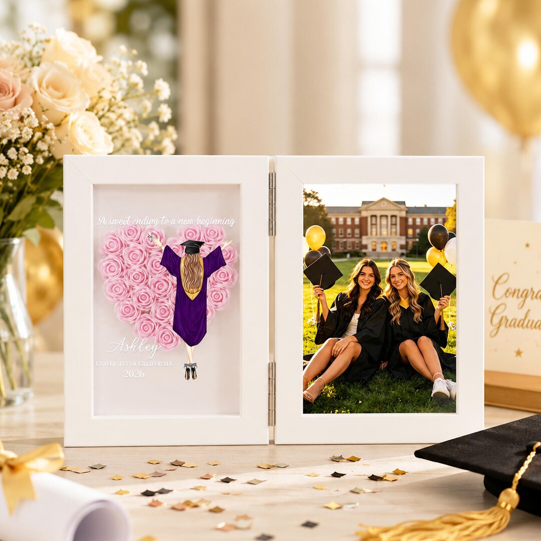 Shadow Box Frame Grad Graduation Shadow Box Frame, Double Sided Photo Frame, Class of 2026 ...