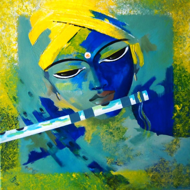 Krishna Painting Acrylic on canvas Etsy