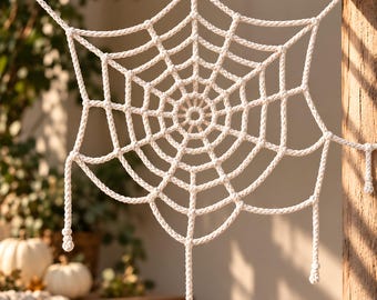 Crochê Teia de Aranha em PDF, Decoração de Parede para o Halloween, Padrão de Crochê Teia de Aranha para Iniciantes, Download Digital