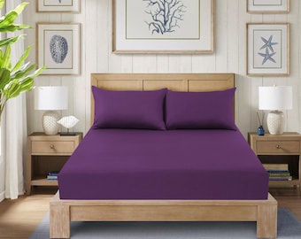 Soft Polycotton Fitted Sheet, 25cm Deep Pocket, Breathable, Fully Elasticated Bedding