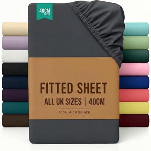 Lenzuolo con angoli extra profondo 40 cm – Morbida microfibra, tutte le misure UK, antipiega