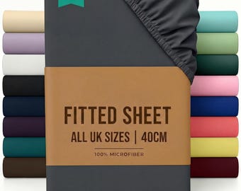 Extra Deep 40cm Fitted Sheet – Soft Microfiber, All UK Sizes, Wrinkle Resistant