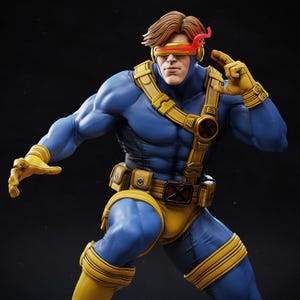 Cyclops Fanart STL Statue Deluxe Edition | 1/6 Scale | Energy Beam Pose | 3D STL Print File Model Instant Download