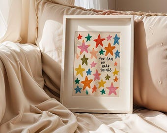 Whimsical Wall Arts Stars Posters Colorful Stars Prints Inspirational Quotes Poster