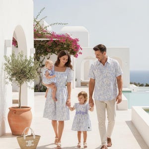 Matching Family Outfit Set, Blue Toile Family Matching Clothes, Mommy Daddy Kids Matching Set, Family Photo Outfit, Coordinated Family Wear