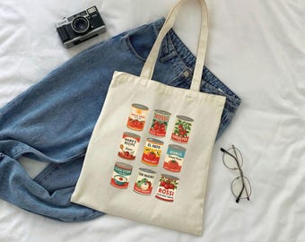 Vintage Tomato Can Canvas Tote Bag