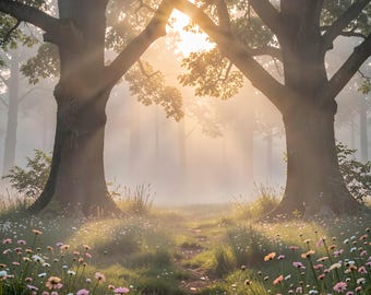 Golden Dawn: The Misty Path Between Ancient Oaks