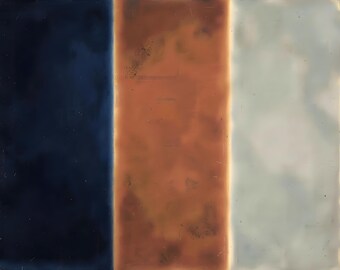 Triptych of Atmosphere: Deep Blue, Rust, and Haze — 16×20 Fine Art Print