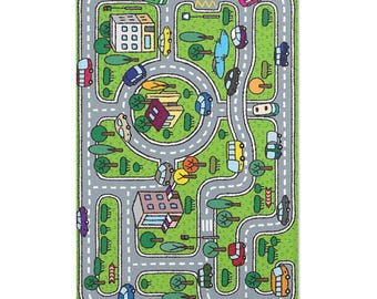 Kids Play Mat Rug | City Roads Car Playroom Floor Mat