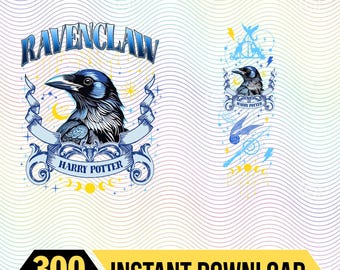 Blue House Raven Claw Digital Download Png, HP Wizard House Inspired Png Digital Download, Eagle Raven Claw Crest, Printable