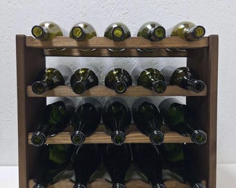 Casier à vin en bois pour 20 bouteilles, marron