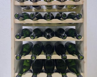 Wooden Wine Rack for 35 Bottles