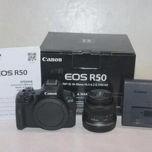 Canon EOS R50 Mirrorless Camera – 4K Vlogging & Photo Kit, Compact Design