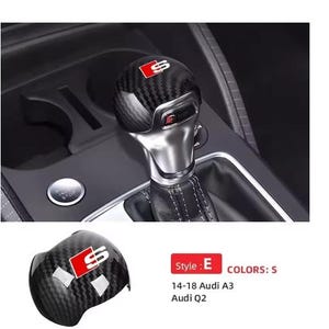 Car Carbon Fiber ABS Gear Shift Knob Handle Lever Cover for Audi Color Name: E-S