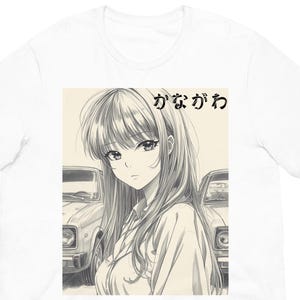 90s Anime Girl JDM Car T-Shirt | Retro Japan Neon City Graphic Tee | Vintage Anime Style Shirt | Japan Car Culture Gift
