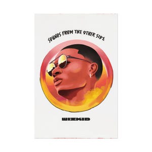May include: Artwork featuring a portrait of Wizkid with sunglasses, set against a vibrant orange and yellow circular background. The text "SOUNDS FROM THE OTHER SIDE" arches above the portrait, with "WIZKID" printed below in bold, black capital letters.