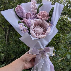 Handgemaakt chenillebloemboeket, Light Up Forever Flowers-cadeau