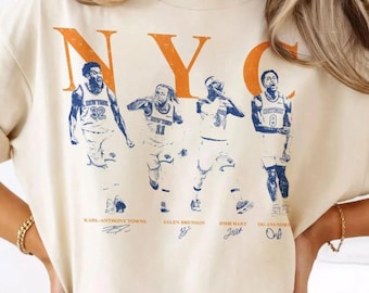 Comfort Colors® Jalen Brunson Karl Anunoby Josh Hart NYC Basketball Shirt, New York Basketball Tshirt, NY Knicks Fan Gift