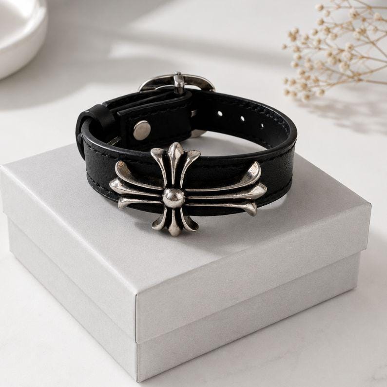 Chrome Hearts Leather Bracelet - Etsy Canada