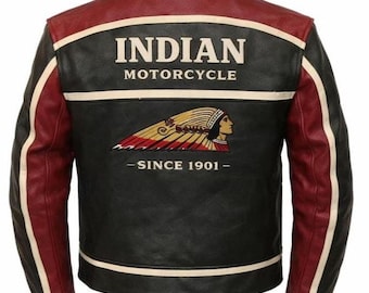 インディアンモーターサイクル クラシック ブラックレザー ライダージャケット 本革カウハイド ストリートウェア レザーコート