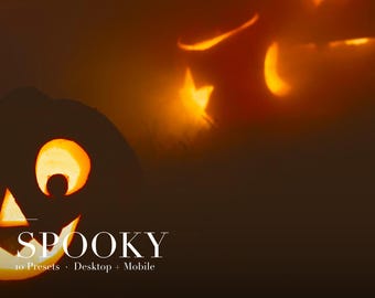 ハロウィンLightroomプリセット、デスクトップおよびモバイル用XMPプリセット10種類、不気味なダークトーンの写真編集