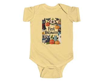 Eerste Halloween pompoenen en spoken romper | Halloween-babyromper