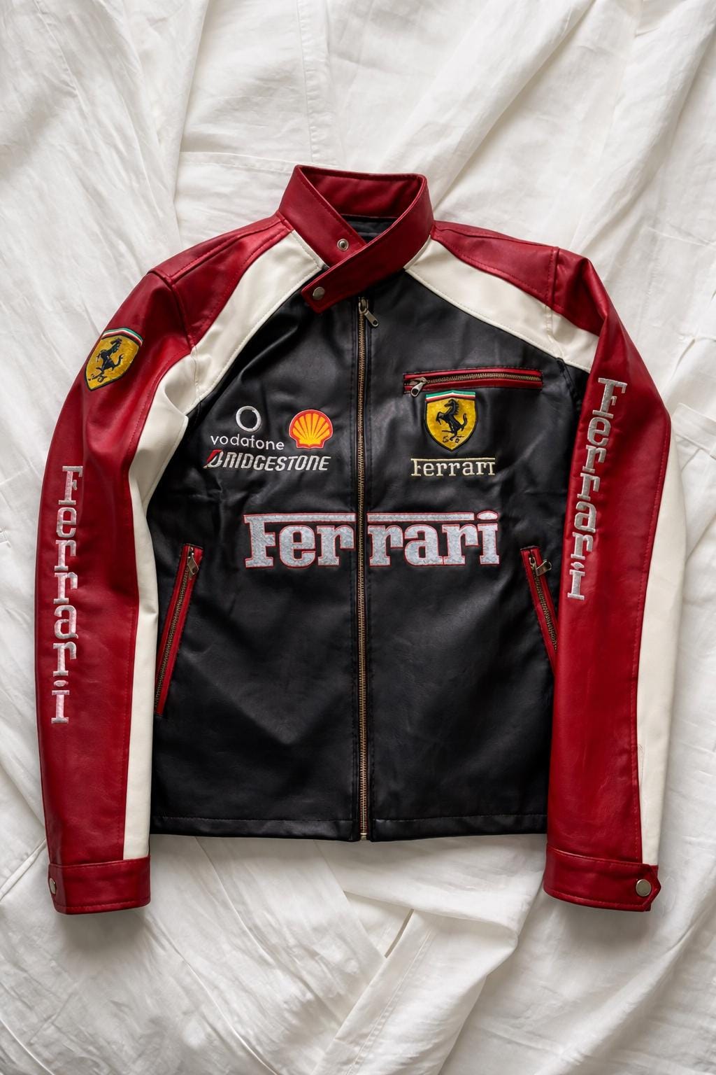 - Ferrari L レッド レザーライダースジャケット 【レア1点】Ferrari ラメザン様専用Ferrari by レーシングジャケットの通販 F1 ジャケット・アウター