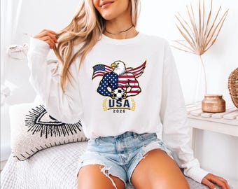 Patriotic USA Soccer Shirt - 2026 World Cup Eagle Design