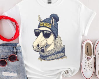 Los Angeles Football Spirit Crewneck • Cozy Horse Lover Sweatshirt • Fan Game Day Western Graphic Tee
