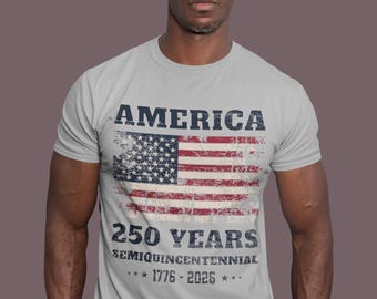 Vintage USA 4th of July Shirt: America 250th Anniversary Tee