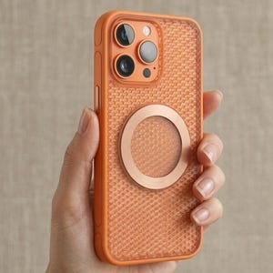 Orange MagSafe iPhone Case iPhone 15 14 13 Pro Max Shockproof Slim Protective Case Magnetic Wireless Charging Compatible Textured