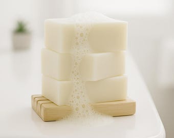 3 Bars Grass-Fed Beef Tallow Soap – Unscented, Zero Waste