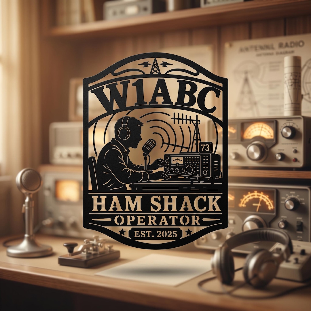 Ham Shack Operator Sign, Personalized Amateur Radio Decor, Custom Call ...
