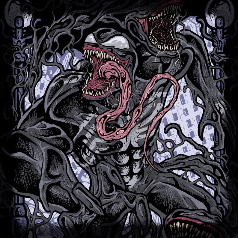 Drippy Curses Venom Symbiote T-Shirt image 2