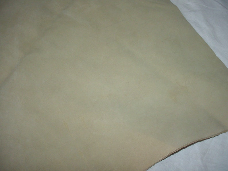 Remnant #5 Medium Thickness Soft Sage Green Nubuck Suede Cowhide Leather Remnant Destash Soft Finish
