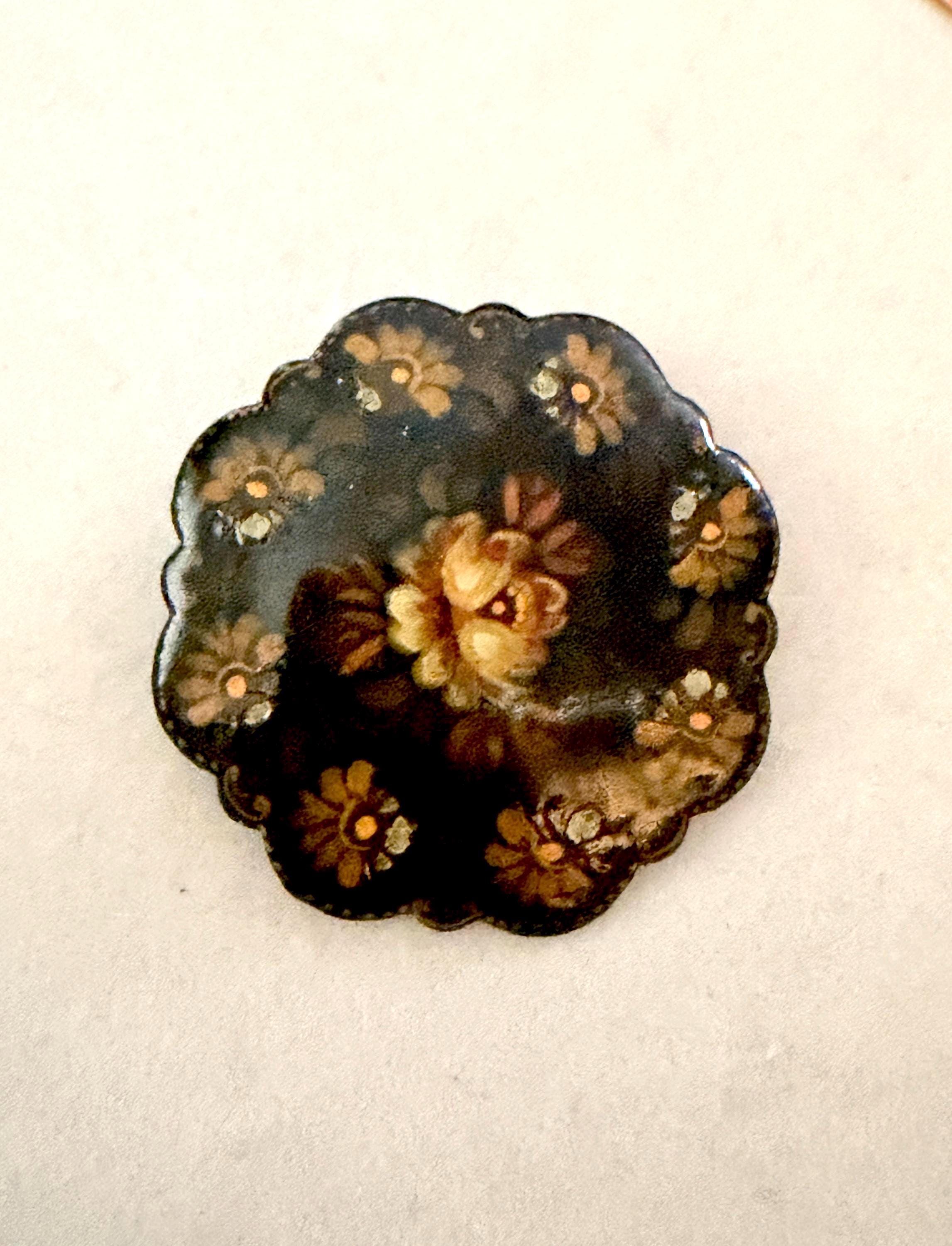 Hand Painted Vintage Russian Brooch - Etsy